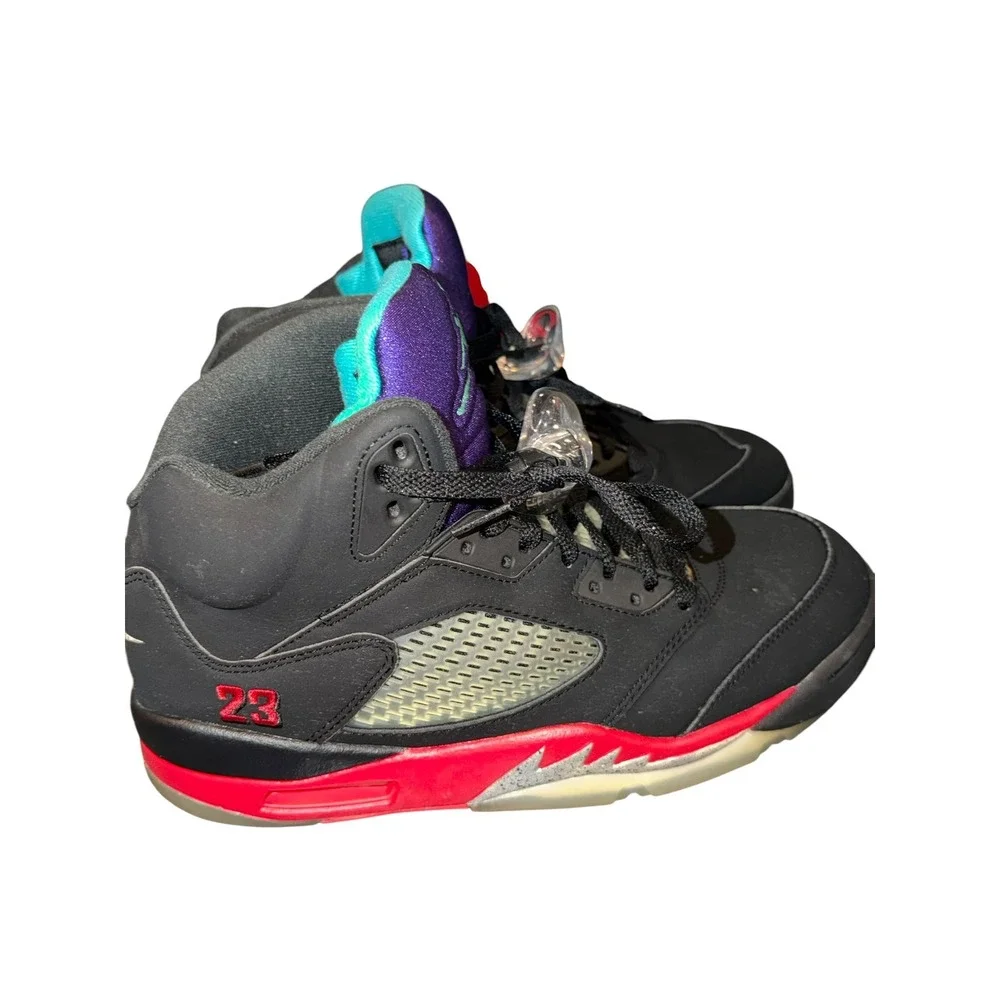 Nike Air Jordan 5 Retro Top 3 Black Fire Red Grape CZ1786-001 Mens Size 10